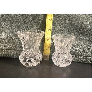 2 Kristal Zajecar Lead Cut Crystal Toothpick Holders or Small Bud Vases